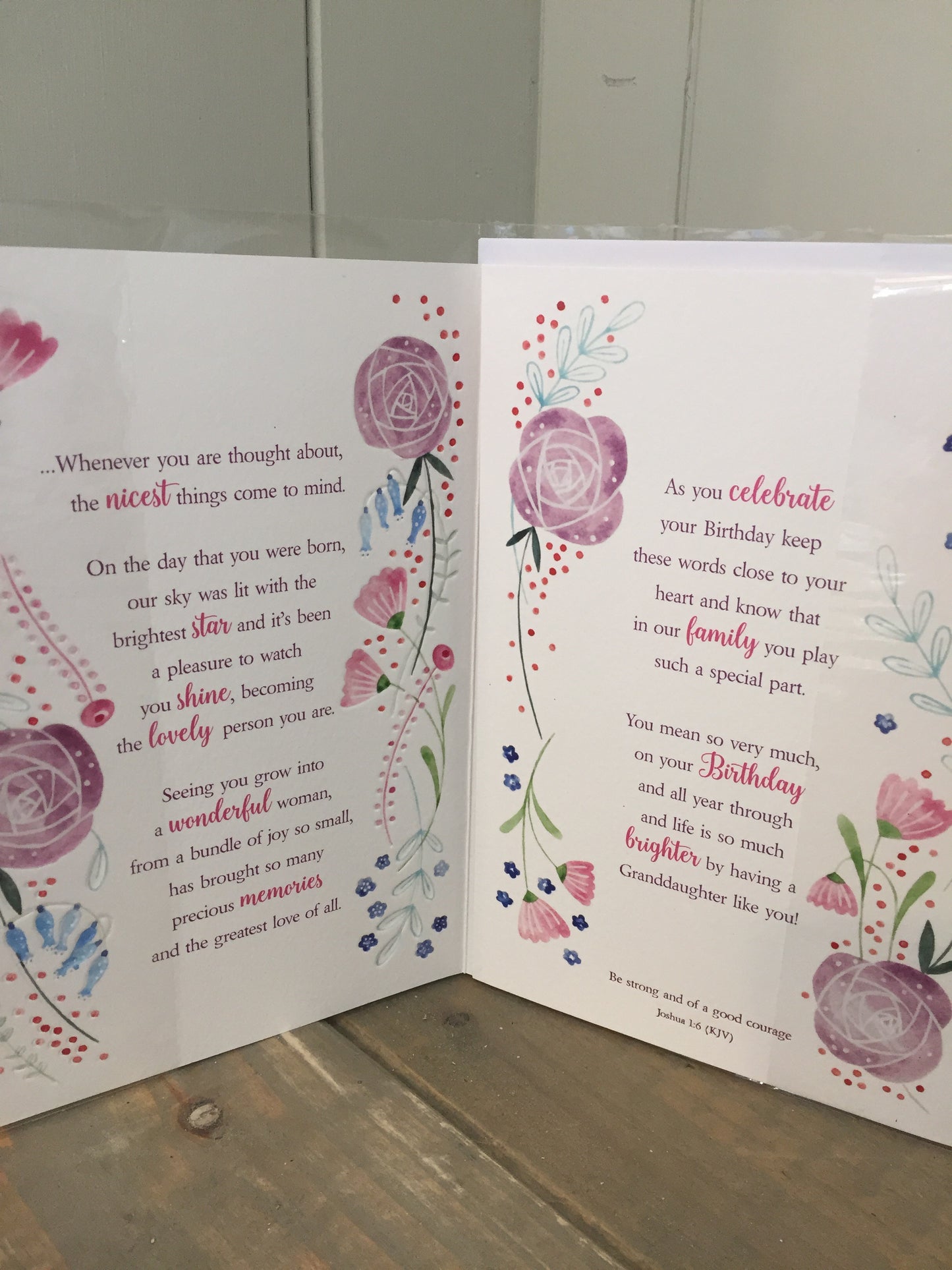 Special Granddaughter Trifold Birthday Card (5504734986400)