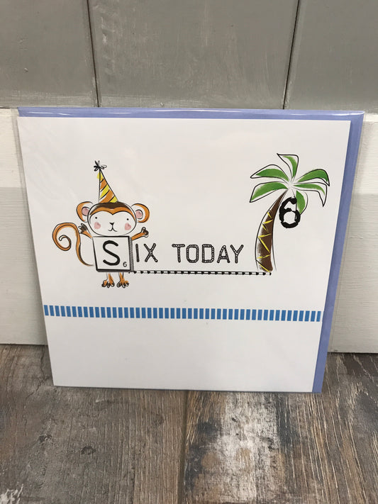 Six Today Birthday Card (Blue) (5483765727392)