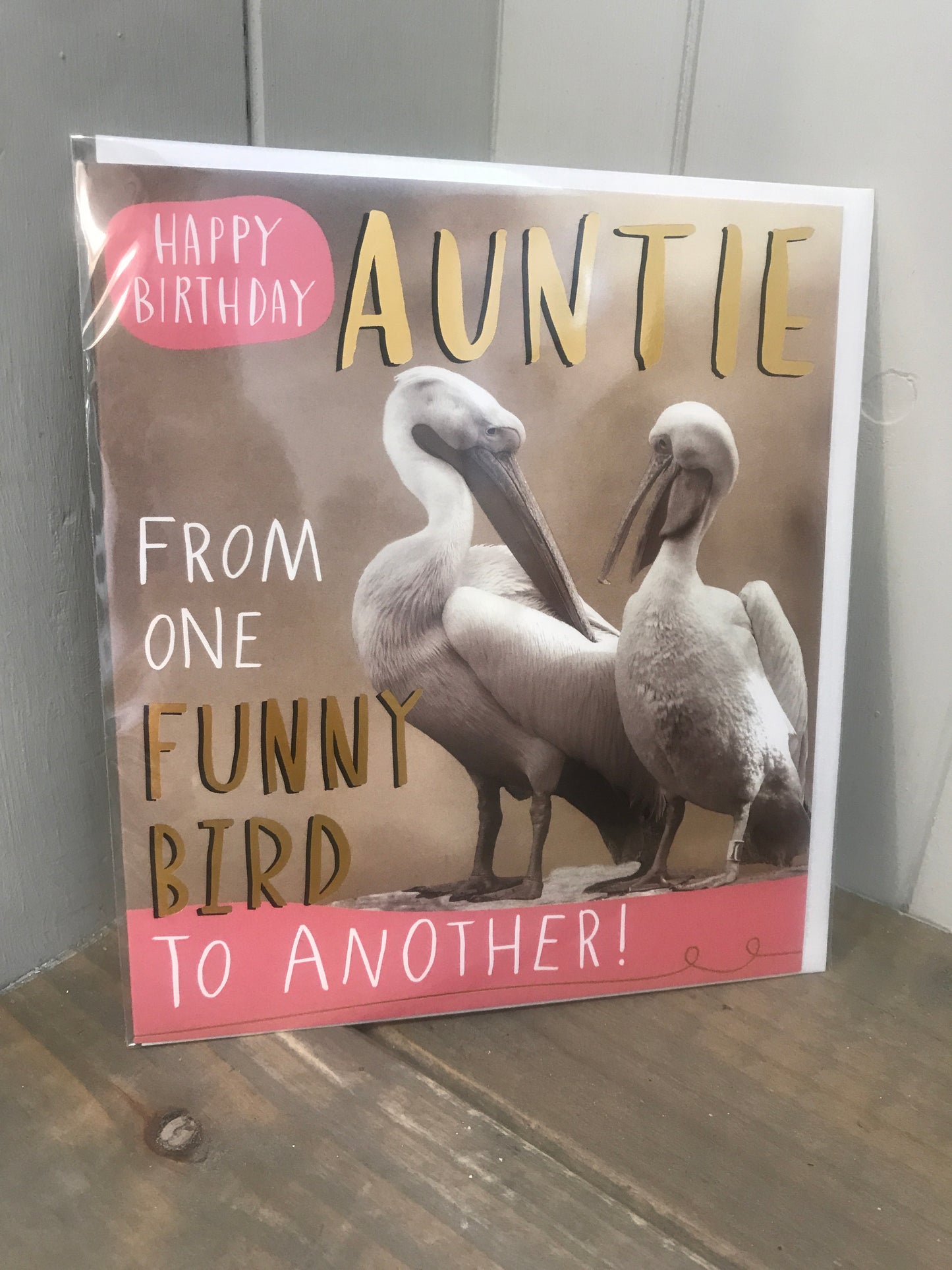 Happy Birthday Auntie Funny Bird Card (5525511274656)