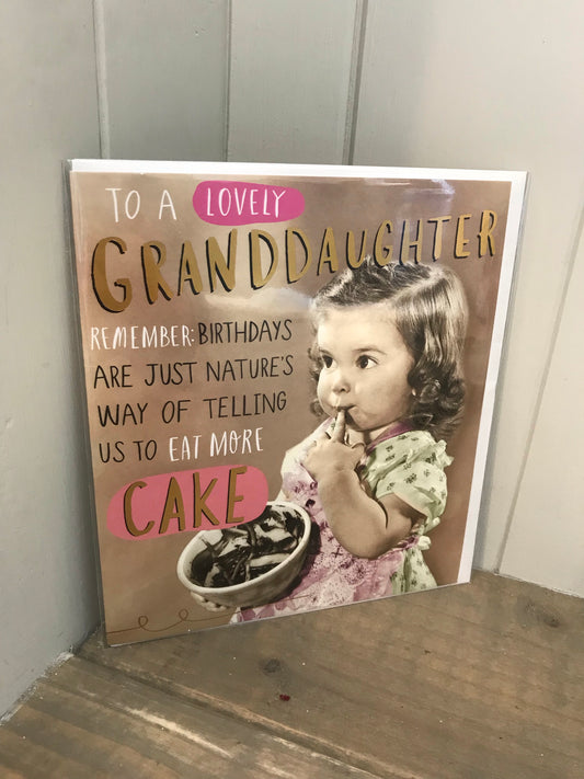 Granddaughter Cake Birthday Card (5511545356448)
