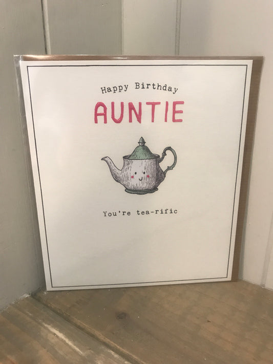 Tea-rific Auntie Birthday Card (5525496889504)