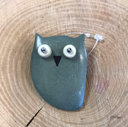 Wooden Owl Brooch (5920659439776)