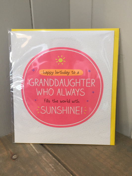 Happy Birthday Sunshine Granddaughter Card (5504695763104)