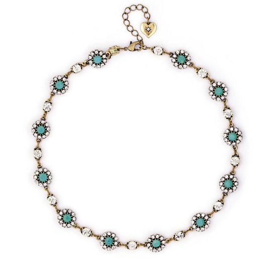 Grace Pearl & Crystal Light Green Necklace (5920385433760)