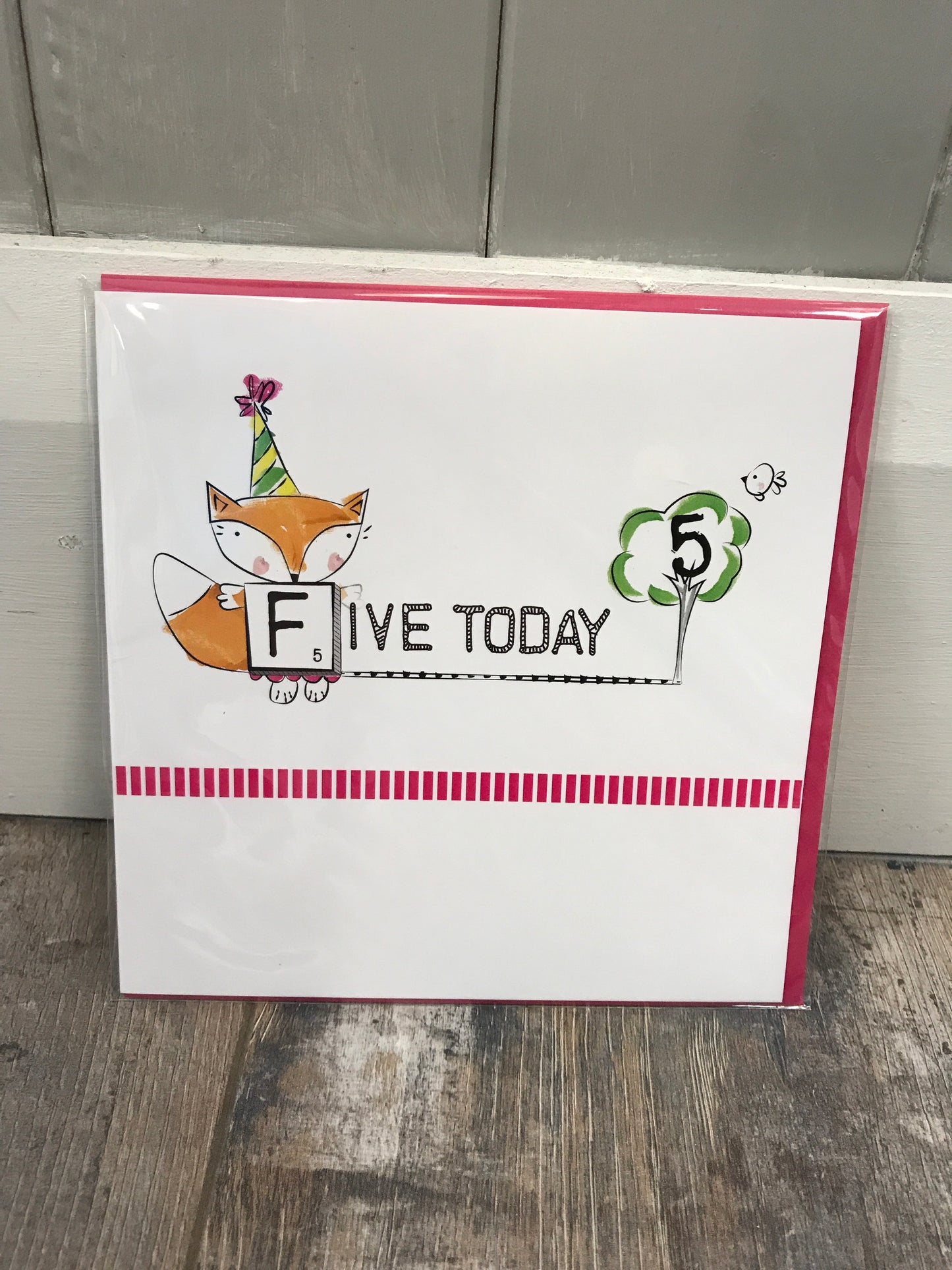 Five Today Birthday Card (Pink) (5483660476576)