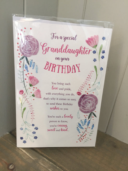 Special Granddaughter Trifold Birthday Card (5504734986400)
