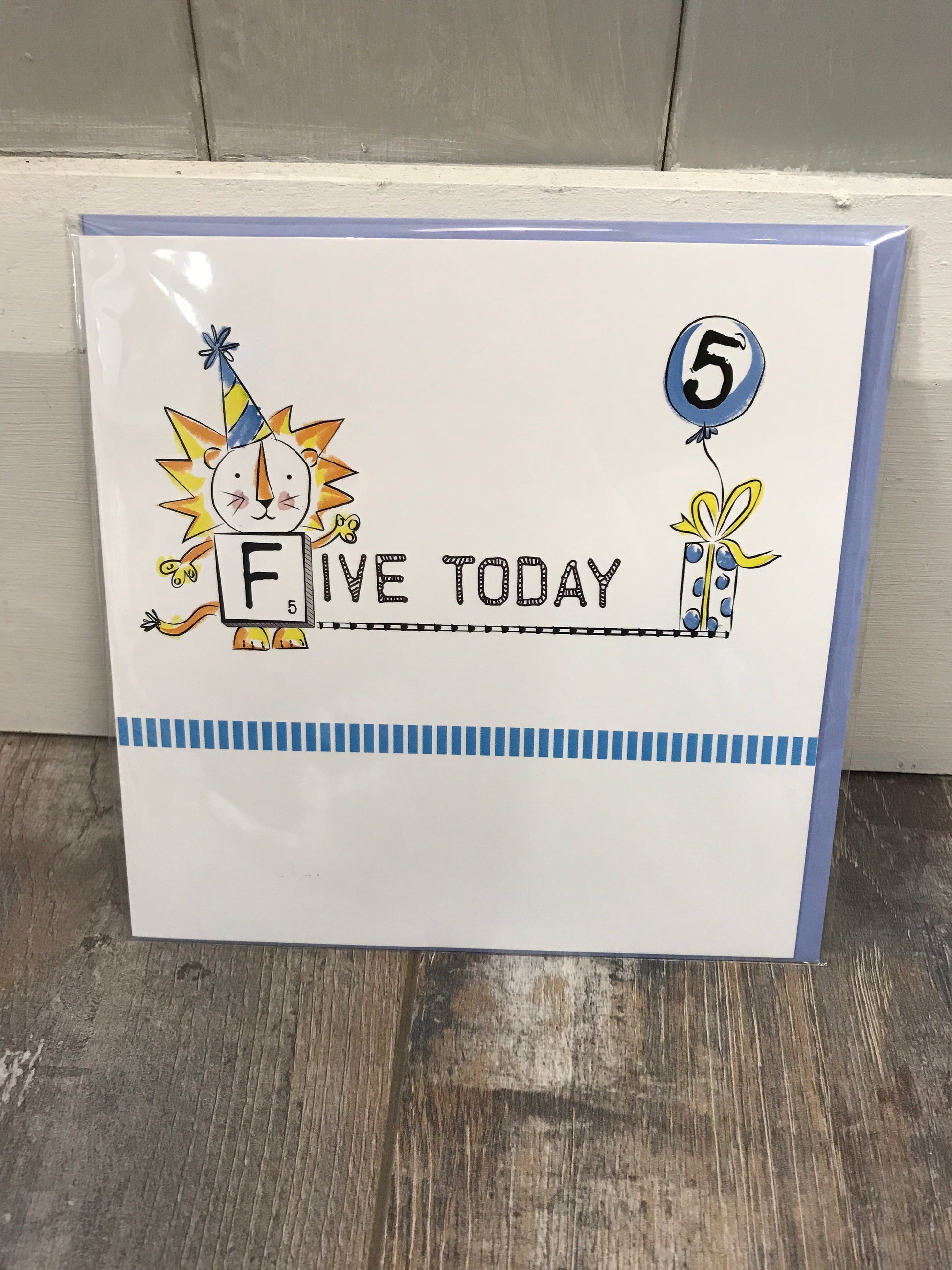 Five Today Birthday Card (Blue) (5483759927456)